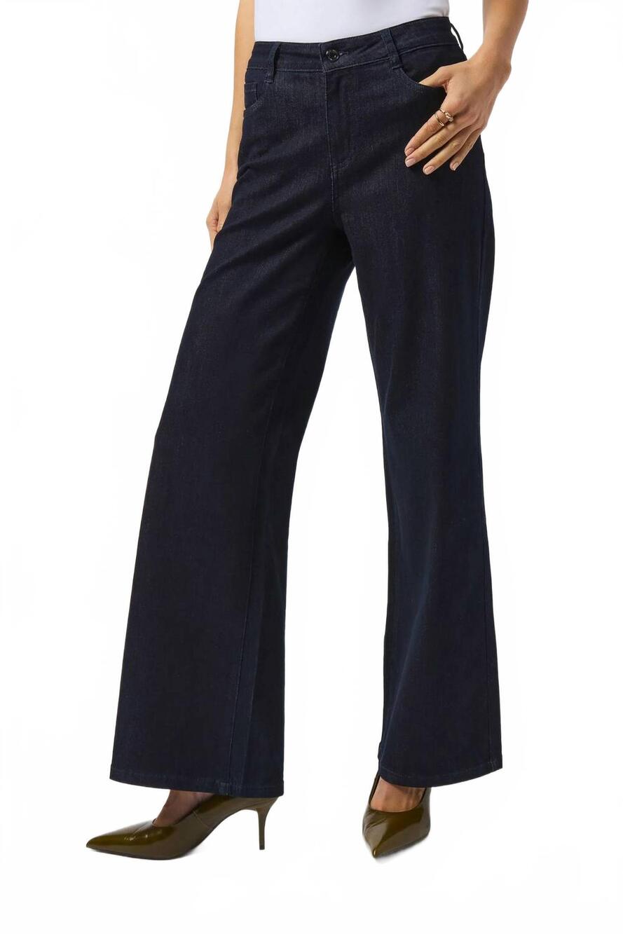 NEW JOSEPH RIBKOFF goldie classic wide leg jeans in dark denim blue